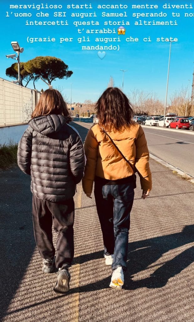 la dedica di giorgia al figlio samuel, che in questi giorni ha compiuto 14 anni