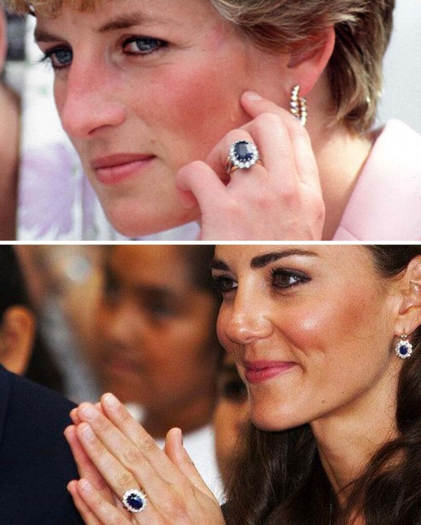 durante suo ritorno in pubblico kate si è fatta notare per l'assenza del famoso zaffiro che era appartenuto a lady d