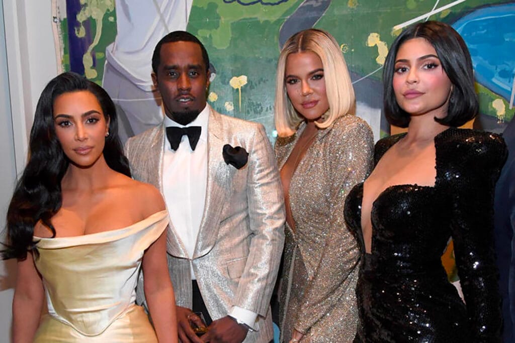 il rapper con kim kardashian, khloé kardashian e kylie jenner