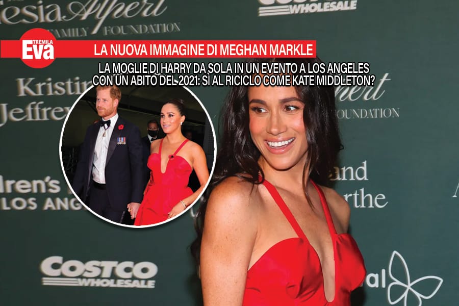 Meghan Markle in rosso conquista Los Angeles: mentre Harry è fuori con gli amici, la Duchessa si presenta a sorpresa con un abito del 2021. Riciclo come Kate Middleton o solo una brutta figura? meghan markle senza harry sul red carpet sceglie il riciclo