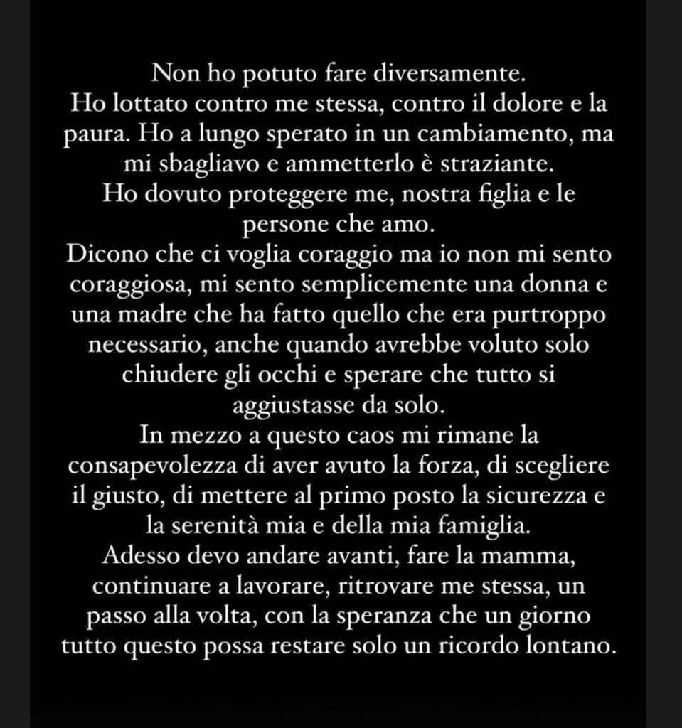 il messaggio di sophie codegoni in una storia social dell'influencer