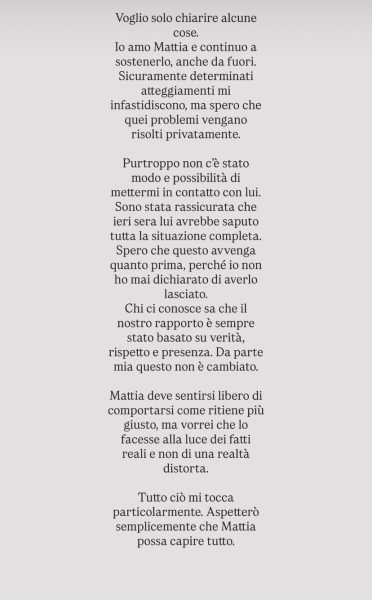 Grazia e Mattia, la nuova gieffina si dichiara al suo coinquilino del GF, anche se sospetta che sia un amore a senso unico: «Il mio cuore può ancora battere e non è più anestetizzato, questa è la cosa più importante»
