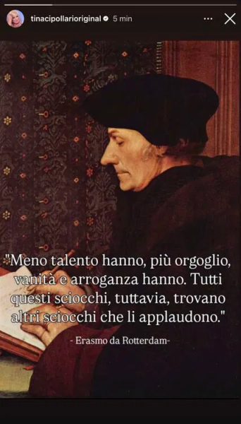 Tina ha pubblicato una storia Instagram che sembra diretta proprio a Martina