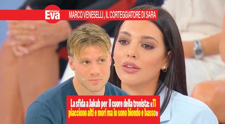 Marco Veneselli e Sara Gaudenzi, il corteggiatore di ‘Uomini e Donne’ si sbilancia: «Ti piacciono alti e mori ma io sono biondo e basso». Tra battibecchi e sguardi dolci, il feeling cresce e Jakub scopre di avere un rivale importante marco veneselli e sara guadenzi