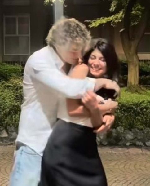Giulia Cavaglià con il suo fidanzato