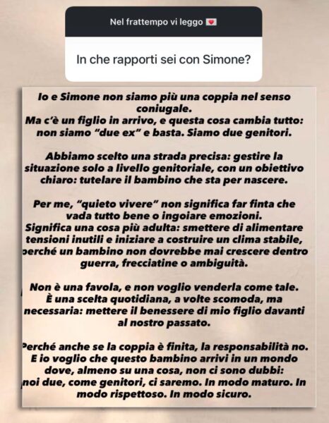 Simone Margagliotti, il disperato messaggio d'amore dell'ex Temptation a Sonia Barrile, che aspetta il loro primo figlio: «Ci metterò tutto me stesso per far sì che tu possa tornare insieme a me». Ma lei lo gela: «la nostra coppia è finita, le responsabilità no» La risposta di Sonia Barrile a Simone Margagliotti