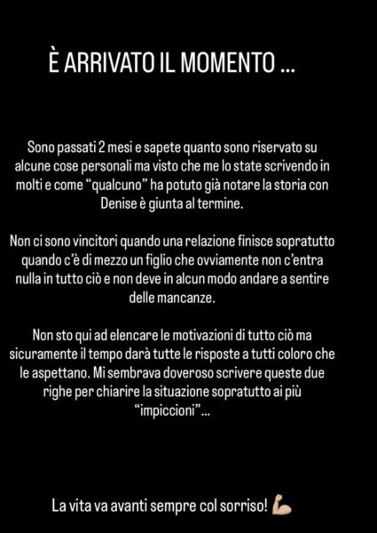 Massimo Colantoni, l’ex di Temptation annuncia l’addio a Denise Lo Giudice, con cui aveva trovato l’amore lontano dalla tv: «Non ci sono vincitori e la vita va avanti sempre con il sorriso». E lei replica: «la cosa importante è mio figlio» Screenshot 2026-02-12 alle 15.17.19