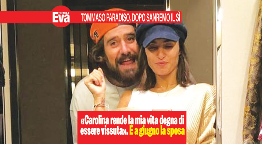 Tommaso Paradiso a Sanremo canta per la figlia Anna, ma dopo l’Ariston la musica si ferma per fargli dire ‘sì’ a Carolina Sansoni: «appena l’ho vista ho scatenato l’inferno, e il nostro amore ci infiamma da 9 anni» tommaso paradiso sanremo