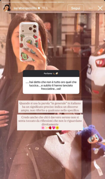 Arianna Mercuri e Sarah Esposito, ex di Valerio Ciaffaroni, scambio di frecciatine social sull'oro che luccica: la guerra fredda dopo Temptation Island non è finita sarah2