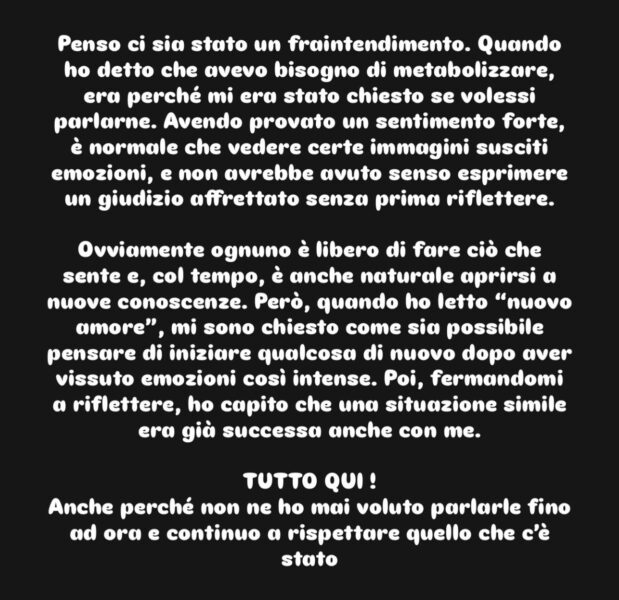 Il post con cui Stefano Tediosi ha commentato le foto di Federica Petagna