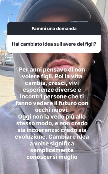 Diego Daddi, diventare papà insieme a Barbara Santagati non è più un tabù: «Per anni pensavo di non volere figli, poi la vita cambia e incontri persone che ti fanno vedere il futuro con occhi nuovi» La storia social in cui Diego Daddi parla di un futuro da papà
