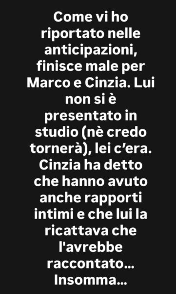 «Ho una mente che pensa troppo e un cuore che sente tutto». Cinzia Paolini tradita ancora una volta da Uomini e Donne: l'ennesima storia d'amore con Marco finisce prima ancora di cominciare, con un altro addio che fa male «Ho una mente che pensa troppo e un cuore che sente tutto». Cinzia Paolini tradita ancora una volta da Uomini e Donne: l'ennesima storia d'amore con Marco finisce prima ancora di cominciare, con un altro addio che fa male
