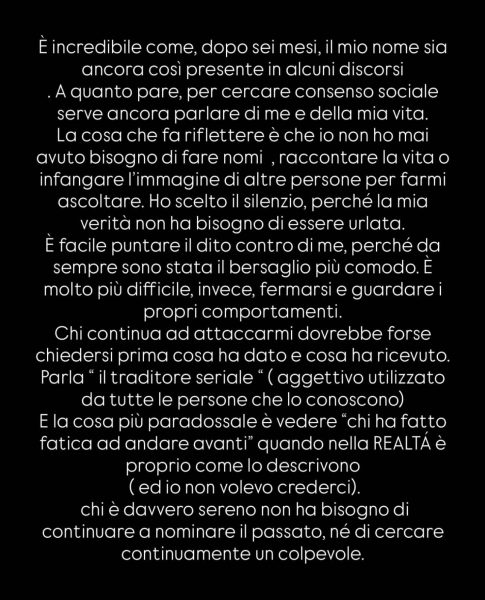 La dura risposta social di Federica Petagna a Stefano Tediosi
