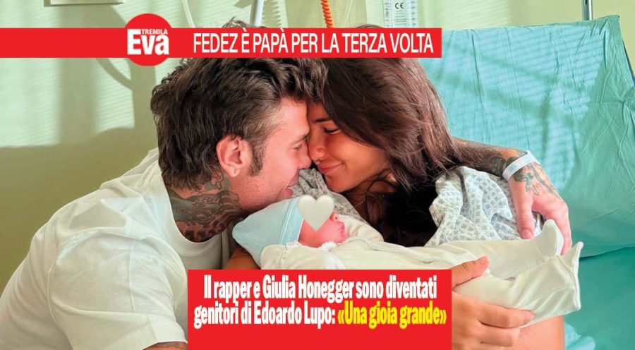 Fedez è diventato papà per la terza volta, è nato il piccolo Edoardo Lupo, il figlio avuto con la compagna Giulia Honegger. E sui social il rapper esplode di felicità con tante foto e parole che commuovono: «Una gioia così grande» fedez e giulia honegger
