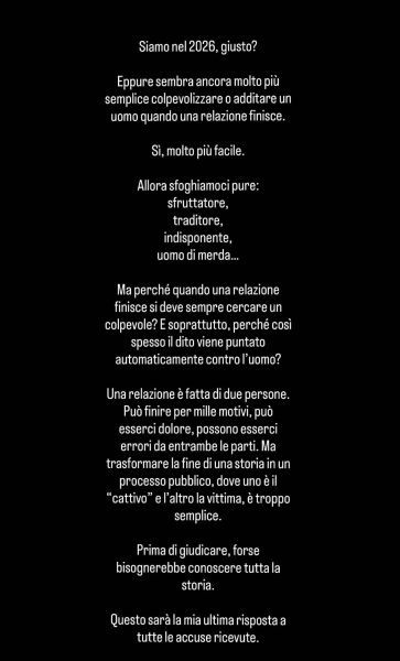 Mattia Scudieri, il durissimo sfogo dopo la fine della storia con Grazia Kendi: «è semplice colpevolizzare un uomo quando una relazione finisce, ma io non sono il ‘cattivo’» mentre lei ritrova il sorriso nella amicizia con l'ex U&D Ernesto Passaro: «Non sei mai mancato, mi hai sempre detto la verità nei momenti difficili» Mattia Scudieri, il durissimo sfogo dopo la fine della storia con Grazia Kendi: «è semplice colpevolizzare un uomo quando una relazione finisce, ma io non sono il ‘cattivo’» mentre lei ritrova il sorriso nella amicizia con l'ex U&D Ernesto Passaro: «Non sei mai mancato, mi hai sempre detto la verità nei momenti difficili»