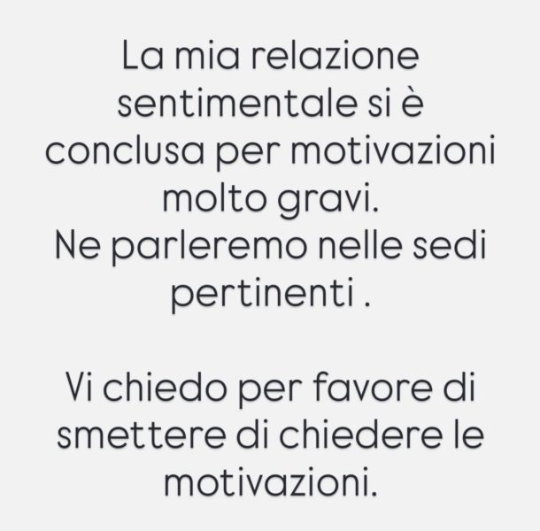 Jessica Morlacchi e Giovanni Cioffi niente crisi, l’annuncio dell’addio era solo uno scherzo social: «I motivi gravi sono che ci siamo lasciati perché ci amiamo troppo. Avevo messo un video a cui tengo moltissimo e fino a ieri non l’aveva guardato nessuno» Jessica Morlacchi e Giovanni Cioffi niente crisi, l’annuncio dell’addio era solo uno scherzo social: «I motivi gravi sono che ci siamo lasciati perché ci amiamo troppo. Avevo messo un video a cui tengo moltissimo e fino a ieri non l’aveva guardato nessuno»